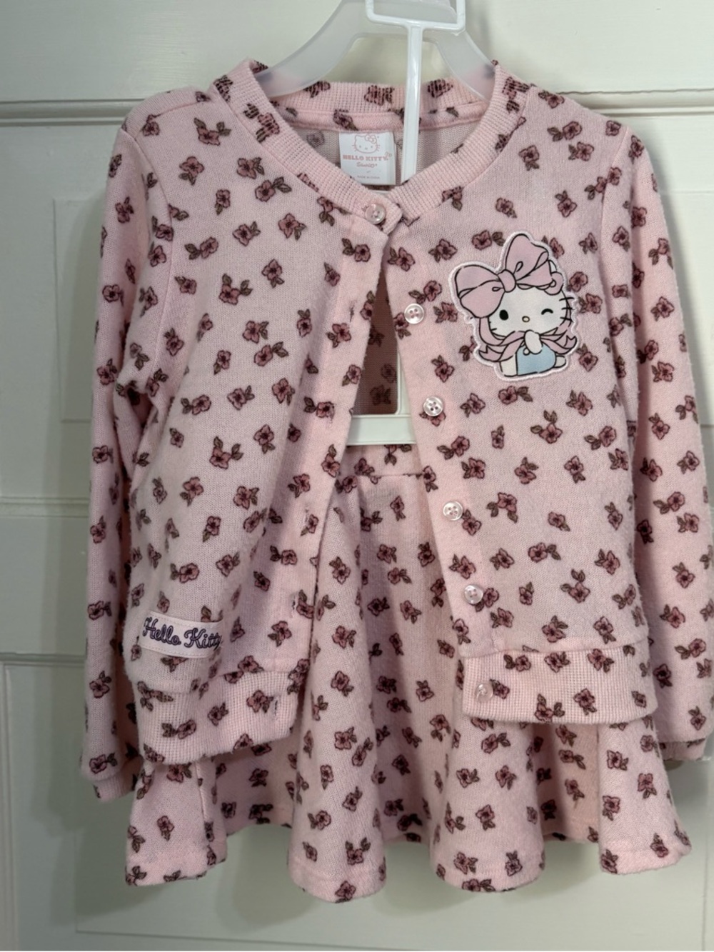 Hello Kitty Pink Floral Sweater and Skirt Set